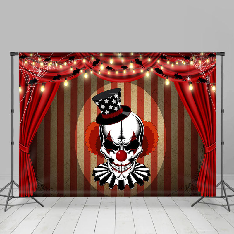 Lofaris Horrible Stage Red Curtain Themed Halloween Backdrop