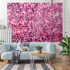 Lofaris Hot Pink Bokeh Glitter Happy Birthday Party Backdrop