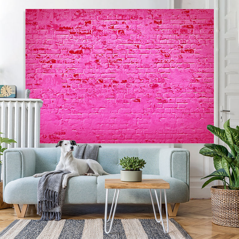 Lofaris Hot Pink Brick Themed Simple Happy Birthday Backdrop