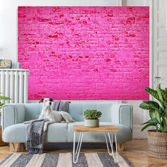 Lofaris Hot Pink Brick Themed Simple Happy Birthday Backdrop