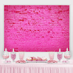 Lofaris Hot Pink Brick Themed Simple Happy Birthday Backdrop