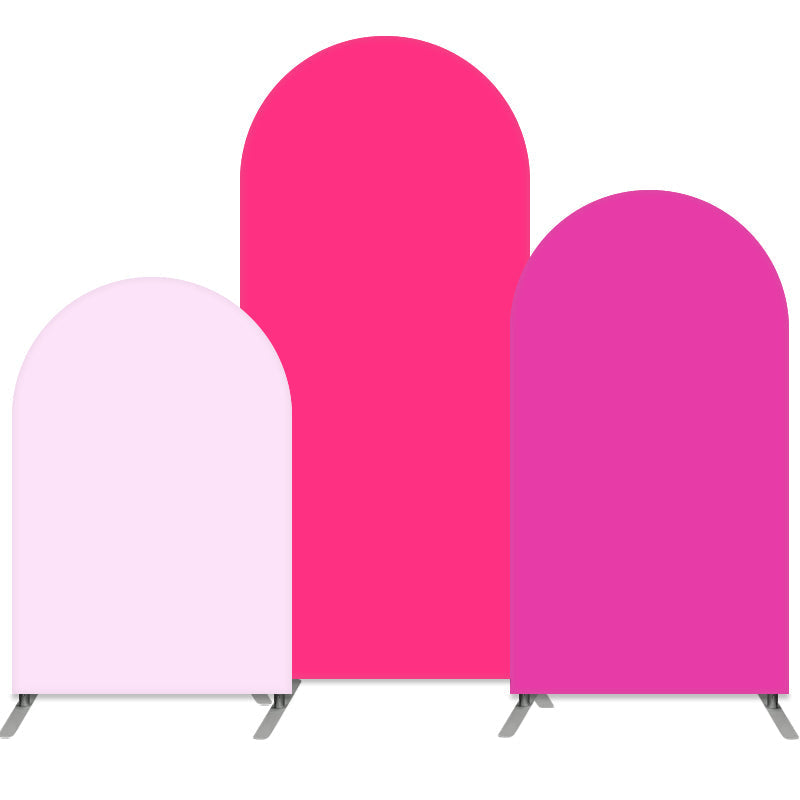 Lofaris Hot Pink Purple Arch Backdrop Set Double Sided Tension Fabric Cover