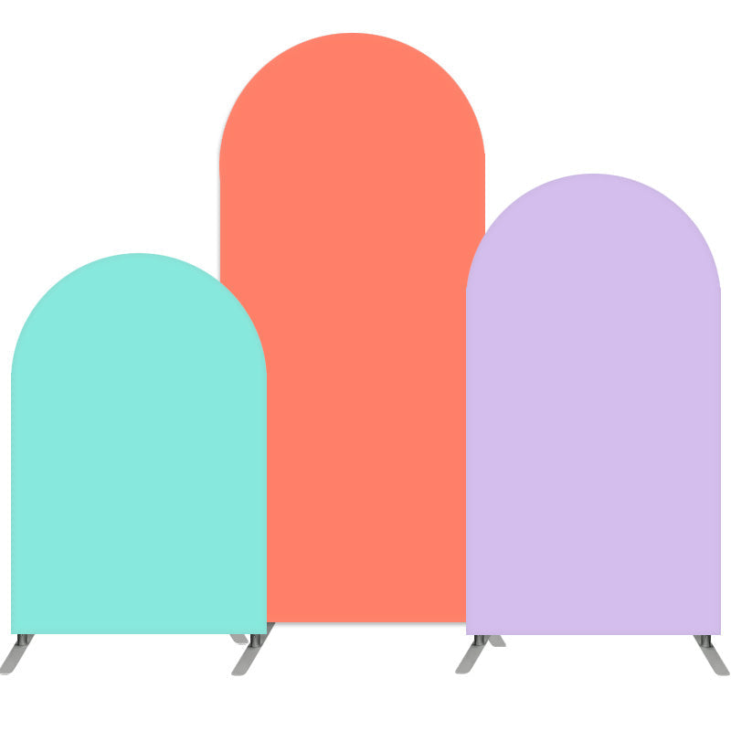 Lofaris Hot Pink Purple Arch Backdrop Set Double Sided Tension Fabric Cover