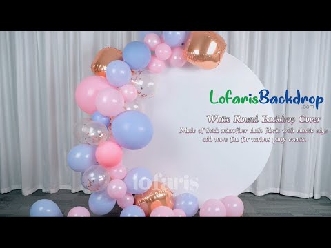 (Ship In 24HR) 4ft White Simple Happy Birthday Round Backdrop for Party