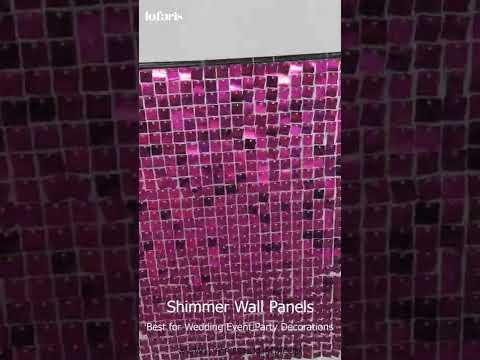 Rose Red Shimmer Wall Panels for Event Party Decor