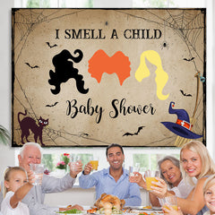 Lofaris I Smell A Child Halloween Theme Baby Shower Backdrop