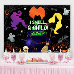 Lofaris I Smell A Chilo Black Pumpkin Happy Halloween Backdrop