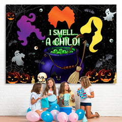 Lofaris I Smell A Chilo Black Pumpkin Happy Halloween Backdrop