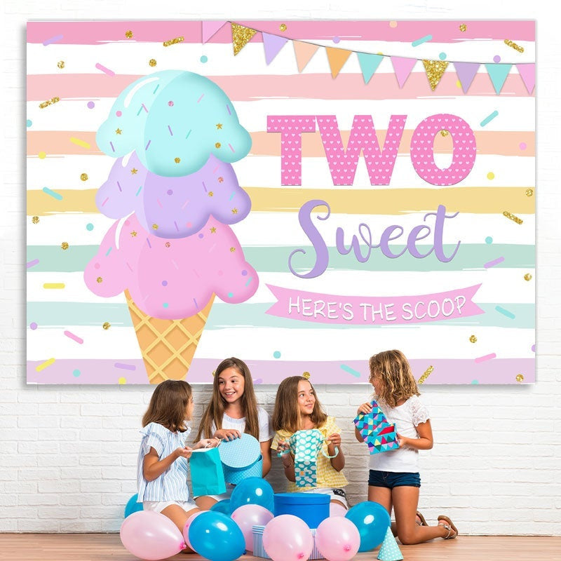 Lofaris Ice Cream Birthday Summer Photoshoot backdrop for girl