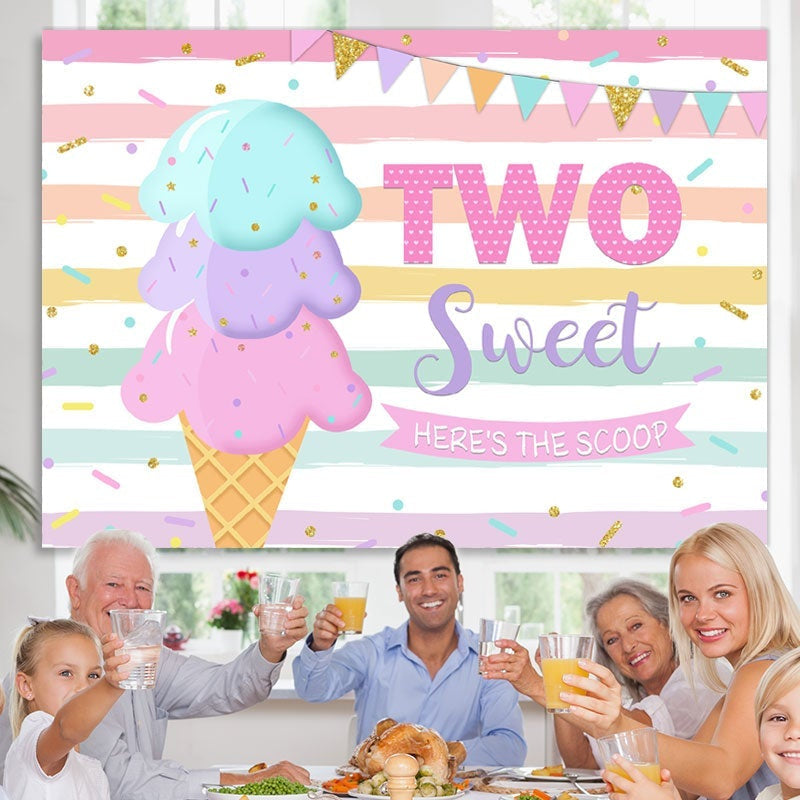 Lofaris Ice Cream Birthday Summer Photoshoot backdrop for girl