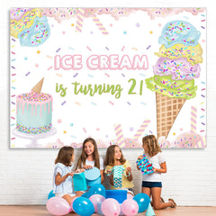 Lofaris Ice Cream Is Turning 2 Sweet 2rd Birthday Backdrop