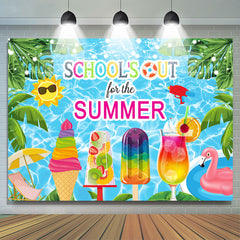 Lofaris Ice Cream Schools Out Summer Beach Grad Party Backdrop