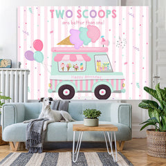 Lofaris Ice Cream Theme Truck Birthday Party Backdrop Girls
