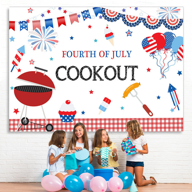 Lofaris Independence Day Cookout Bbq Party Banner Backdrop