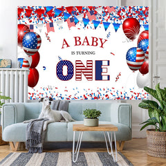 Lofaris Independence Day Theme 1st Birthday Party Backdrop
