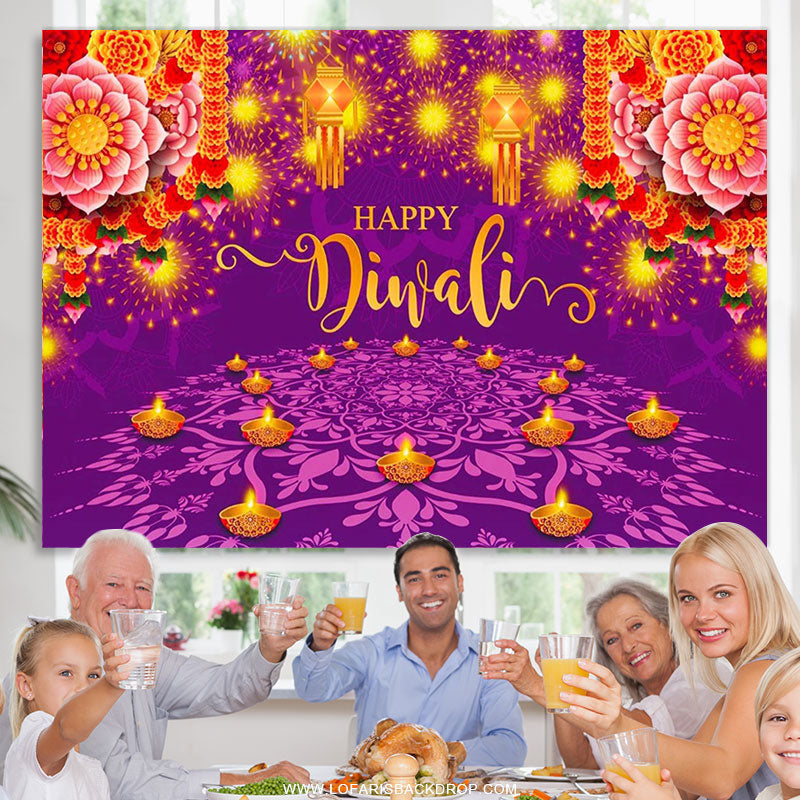 Lofaris India Light Festival Happy Diwali Party Backdrop Photo Banner