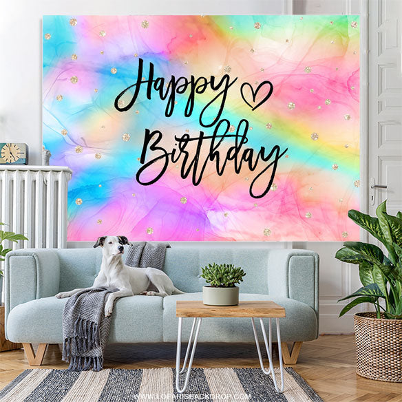 Lofaris Iridescent Dots Birthday Party Backdrop For Girl