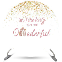 Lofaris Isnt She Lovely And Onederful Circle Birthday Backdrop