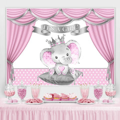 Lofaris It Is A Girl! Baby Elephant Shower Backdrop