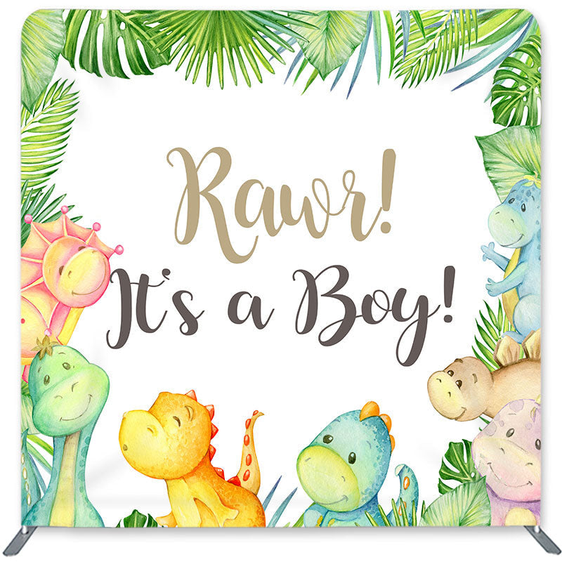 Lofaris Its A Baby Dinosaur Double-Sided Backdrop for Shower