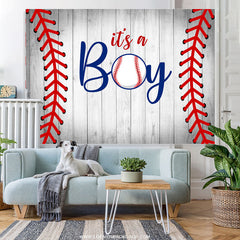 Lofaris Its A Boy Baseball Theme Cute Baby Shower Backdrop