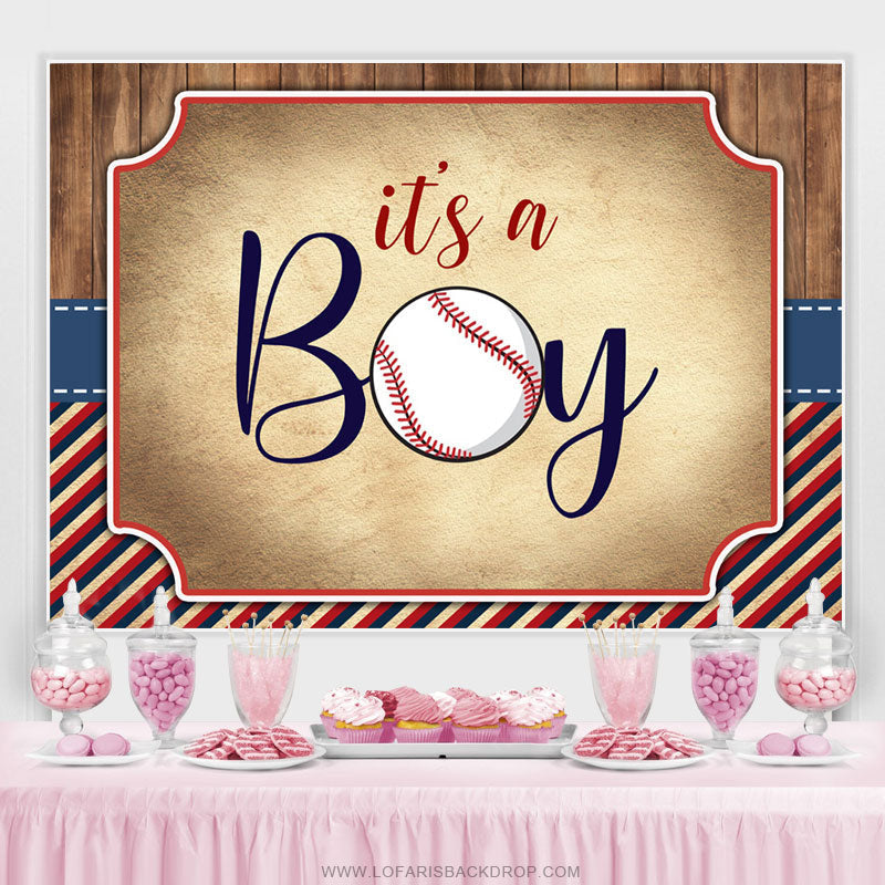 Lofaris Its A Boy Baseball Theme Lovely Baby Shower Backdrop