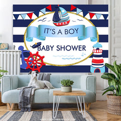Lofaris Its A Boy Sea Sailing Theme Baby Shower Backdrop