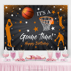 Lofaris Its A Game Time Basketball Happy Birthday Backdrop