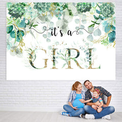 Lofaris Its A Girl Green Garden Baby Shower Backdrop For Party