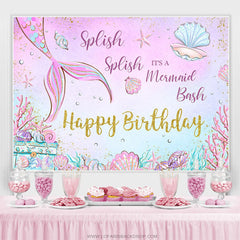 Lofaris Its A Mermaid Sea Theme Happy Birthday Backdrop