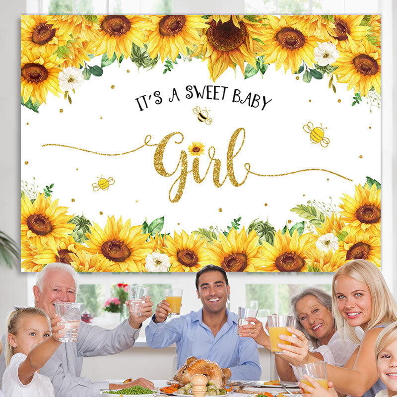 Lofaris It’S A Sweet Baby Girl With Sunflowers Shower
