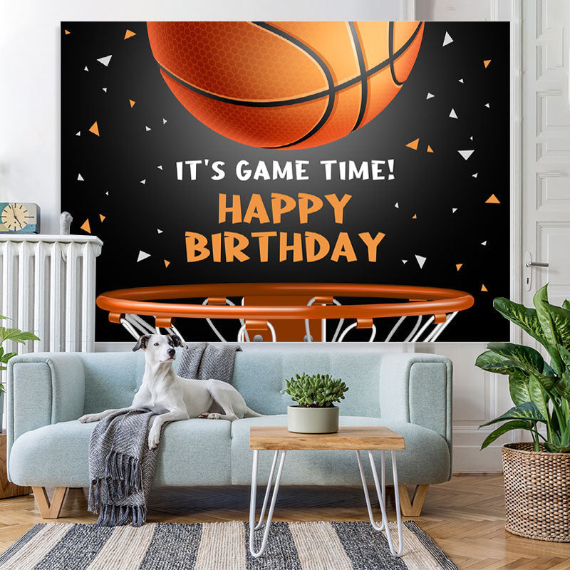 Lofaris Its Basketball Game Time Birthday Backdrop For Boy