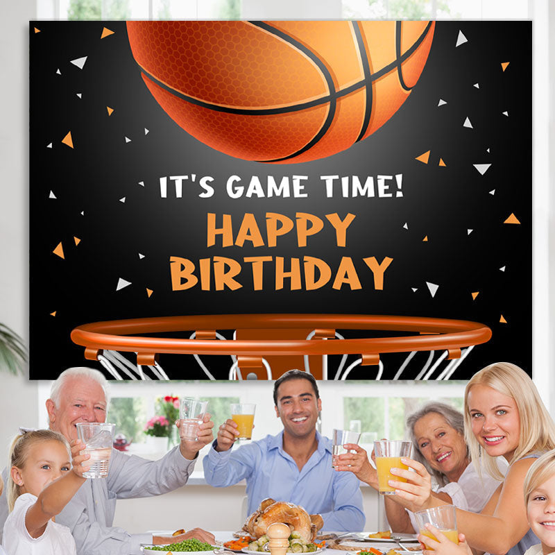 Lofaris Its Basketball Game Time Birthday Backdrop For Boy