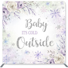 Lofaris Its Cold Snowflake Double-Sided Backdrop for Baby Shower