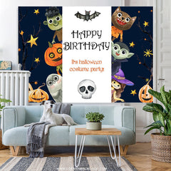 Lofaris Its Halloween Costume Party Happy Birthday Backdrop