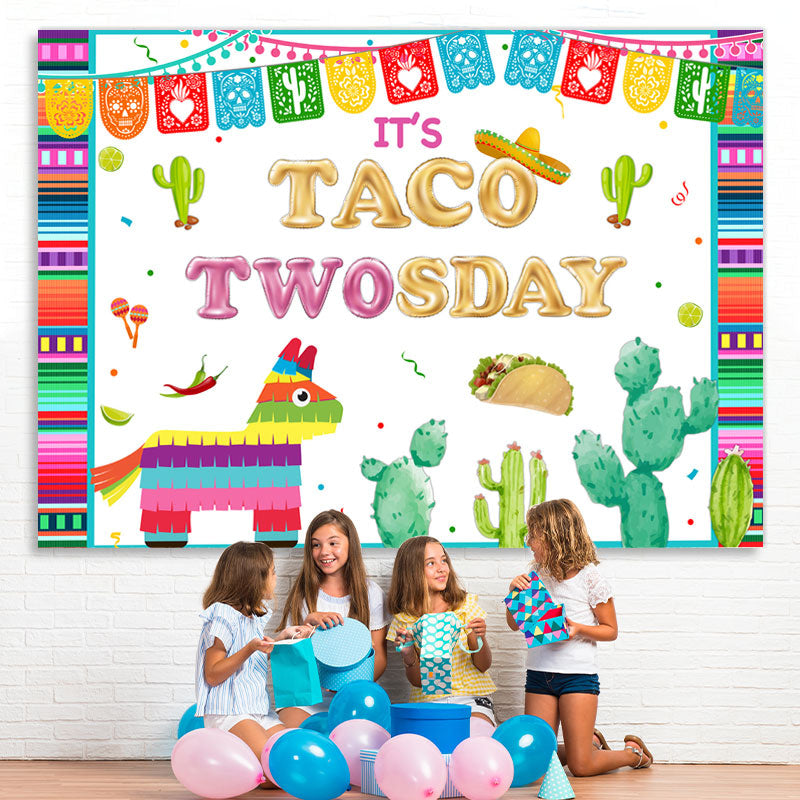 Lofaris Its Taco Twosday Theme Birthday Party Backdrop For Boy