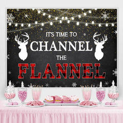 Lofaris Its Time to Channel The Flannel Winter Glitter Backdrop