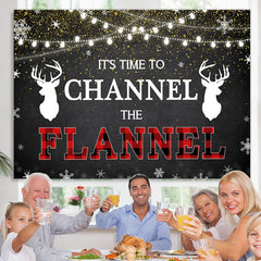 Lofaris Its Time to Channel The Flannel Winter Glitter Backdrop