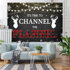 Lofaris Its Time to Channel The Flannel Winter Glitter Backdrop