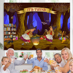 Lofaris Its Twins Witches In The Cave Baby Shower Backdrop