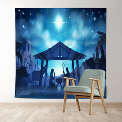 Lofaris Jesus Moon Night Bokeh Christmas Holiday Backdrop