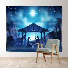 Lofaris Jesus Moon Night Bokeh Christmas Holiday Backdrop
