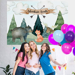 Lofaris Jungle Adventure Awaits Animals Baby Shower Backdrop