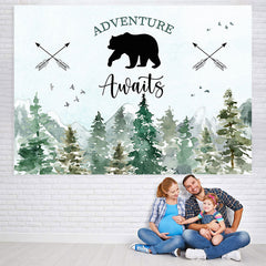 Lofaris Jungle Adventure Awaits With Bear Baby Shower Backdrop