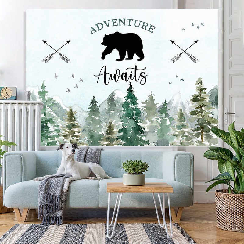 Lofaris Jungle Adventure Awaits With Bear Baby Shower Backdrop