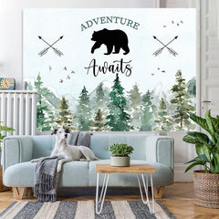 Lofaris Jungle Adventure Awaits With Bear Baby Shower Backdrop