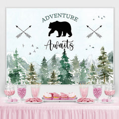 Lofaris Jungle Adventure Awaits With Bear Baby Shower Backdrop