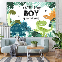 Lofaris Jungle Dinosaur Themed Baby Shower Backdrop For Boy
