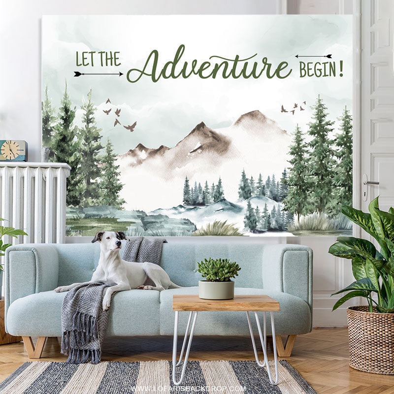 Lofaris Jungle Let The Adventure Begin Baby Shower Backdrop