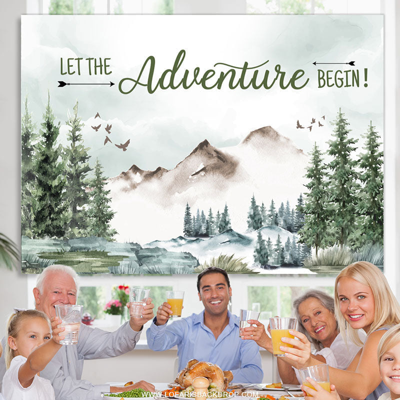 Lofaris Jungle Let The Adventure Begin Baby Shower Backdrop